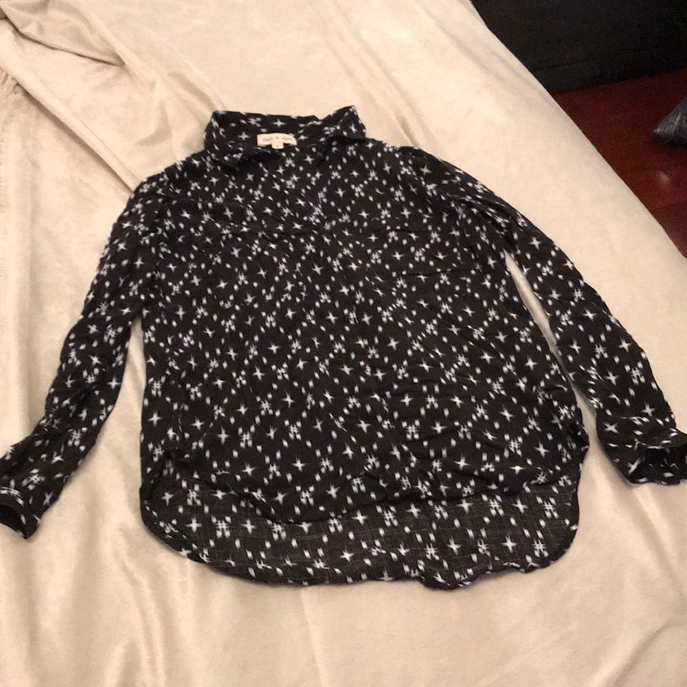 Cloth & stone black and white blouse